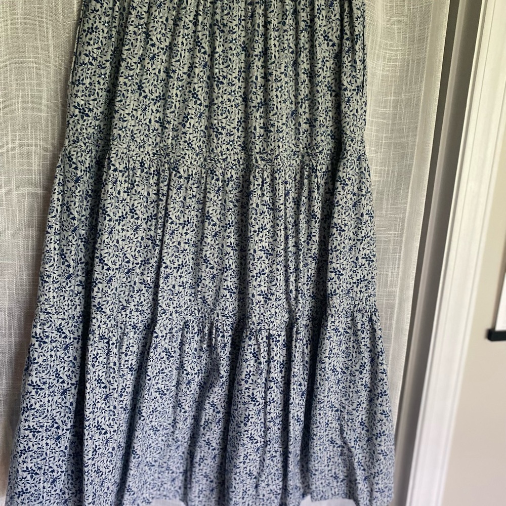 Madewell Blue Floral Maxi Skirt